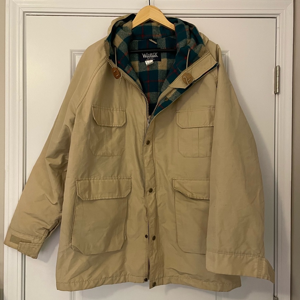 Woolrich khaki Parka Jacket with wool inner lining